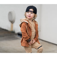 Biker Zip Up Hoodie- Cinnamon - Posh Kiddos