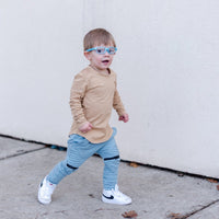 Long Sleeve Biker Shirt- Wheat - Posh Kiddos