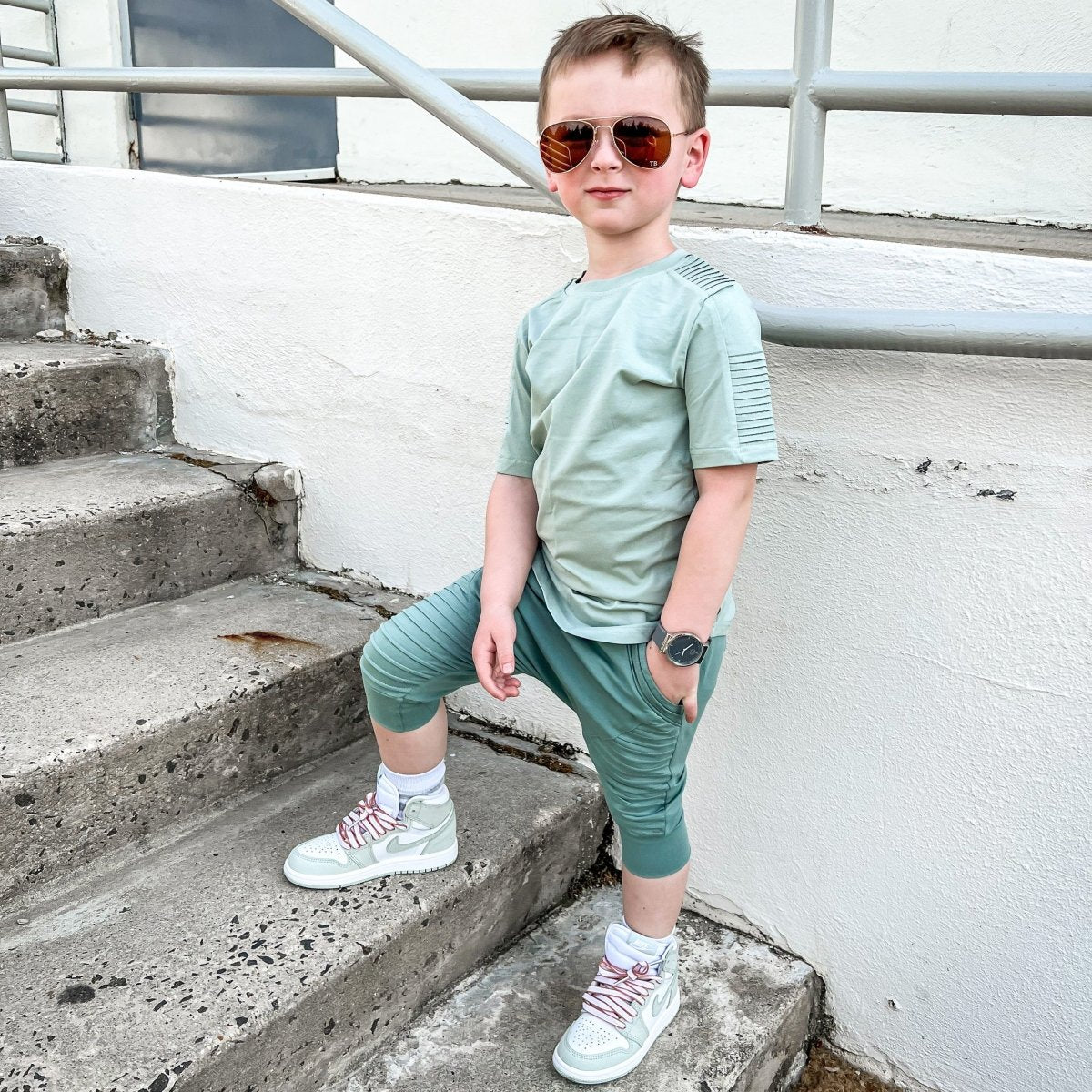 Biker Shorts- Cactus - Posh Kiddos