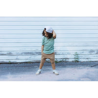 Short Sleeve Biker Shirt- Seafoam - Posh Kiddos