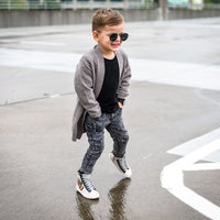 Long Cardigan- Gray Heather - Posh Kiddos