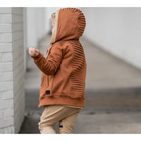 Biker Zip Up Hoodie- Cinnamon - Posh Kiddos