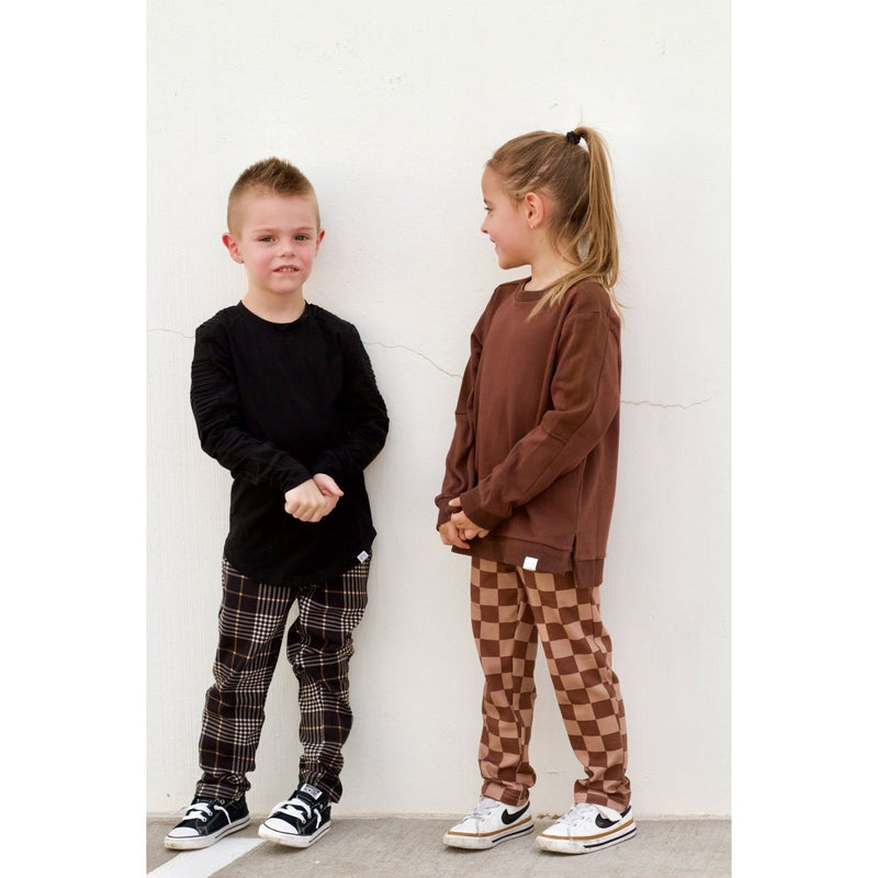 Comfort Chinos - Neutral Checks - Posh Kiddos