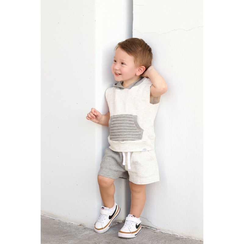 Summer Leisure Tank- Colorblock Gray - Posh Kiddos