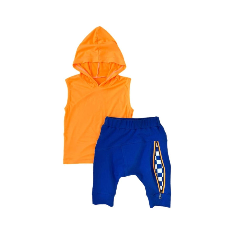 Hooded Tank- Neon Orange - Posh Kiddos