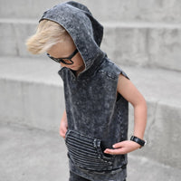 Summer Leisure Tank - Black Acid Wash - Posh Kiddos