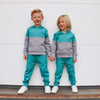 Elevated Hoodie - Teal Colorblock - Posh Kiddos