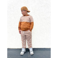 Elevated Bamboo Hoodie - Caramel Checks - Posh Kiddos