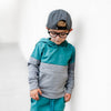 Elevated Hoodie - Teal Colorblock - Posh Kiddos