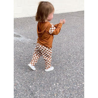 Elevated Bamboo Hoodie - Caramel Checks - Posh Kiddos