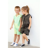 Summer Leisure Shorts- Colorblock Mint - Posh Kiddos