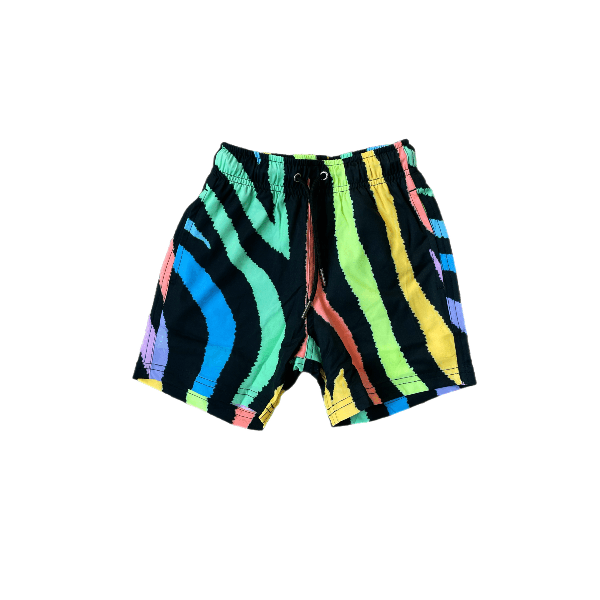 【HI FI FNK】Blow Striped Bermuda Pants Hybrid Swim Shorts- Neon Wave – Posh Kiddos