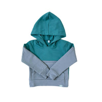 Elevated Hoodie - Teal Colorblock - Posh Kiddos