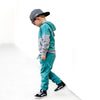 Elevated Hoodie - Teal Colorblock - Posh Kiddos