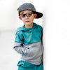 Elevated Hoodie - Teal Colorblock - Posh Kiddos