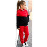 Elevated Hoodie - Red Colorblock - Posh Kiddos