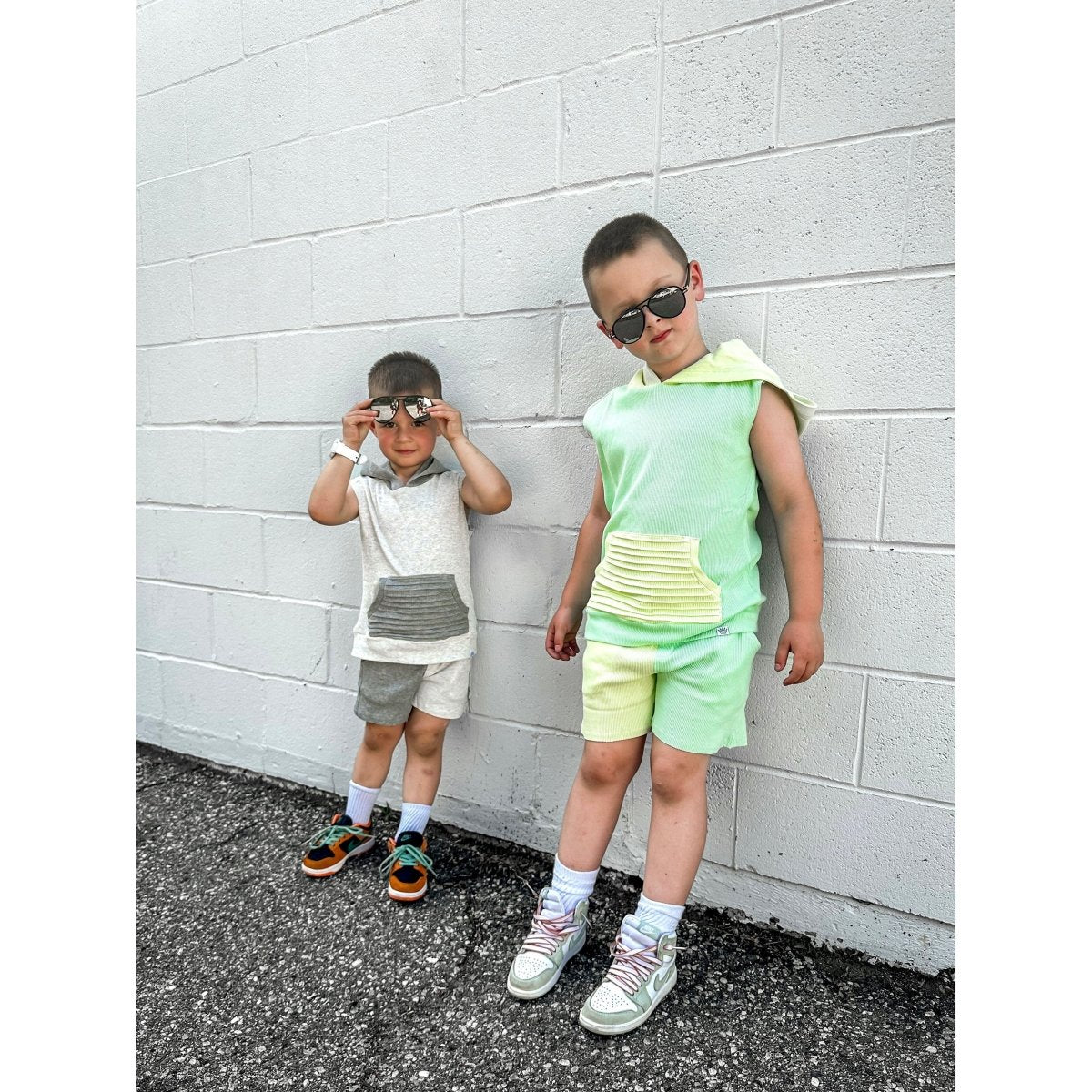 Summer Leisure Shorts - Colorblock Mint - Posh Kiddos