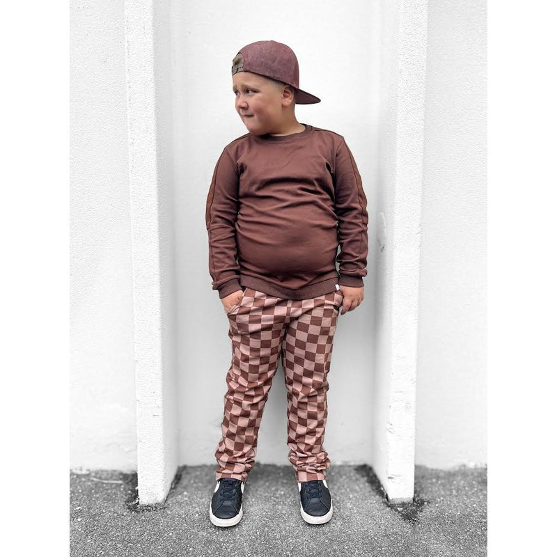 Comfort Chinos - Neutral Checks - Posh Kiddos