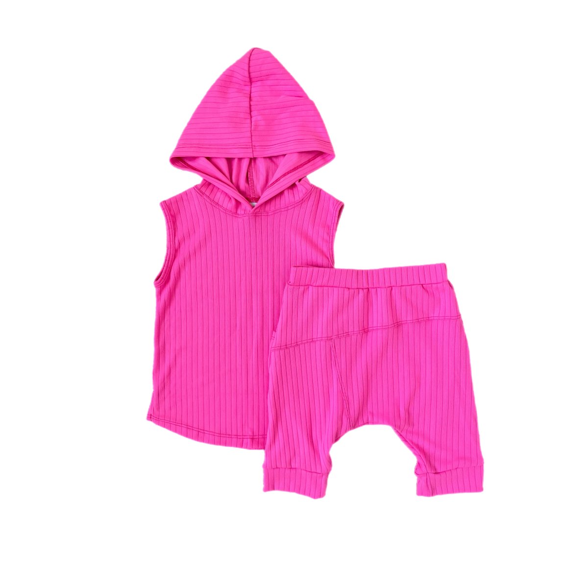 Hooded Tank Set - Pink - Posh Kiddos