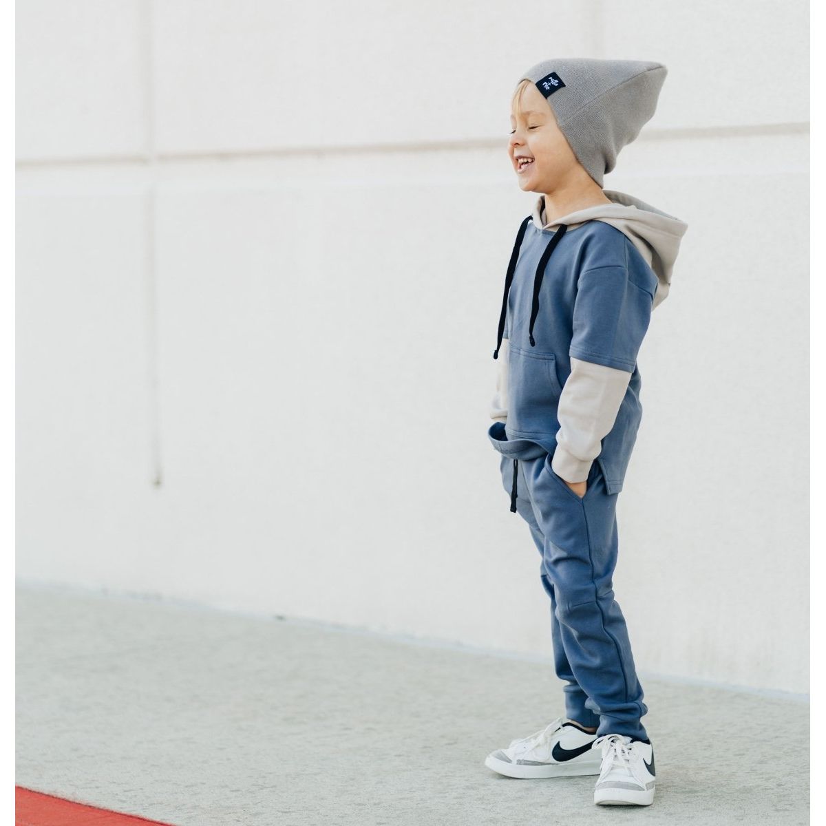 Lounge Hoodie- Smoky Blue - Posh Kiddos