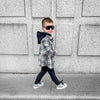 Hooded Flannel Shirt- Black - Posh Kiddos