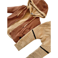 Biker Zip Up Hoodie- Cinnamon - Posh Kiddos