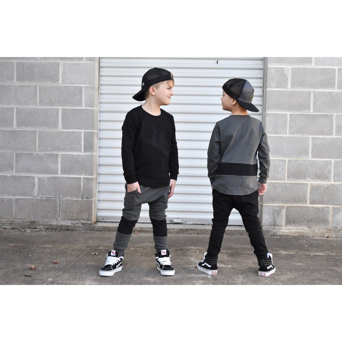 Lux Color Block Shirt- Black - Posh Kiddos