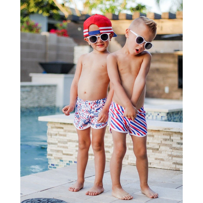 Track Swim Shorts- Americana - Posh Kiddos
