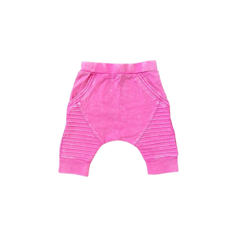 Biker Shorts- Pink Acid Wash - Posh Kiddos