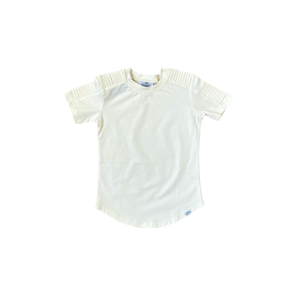 Short Sleeve Biker Shirt- Cream - Posh Kiddos