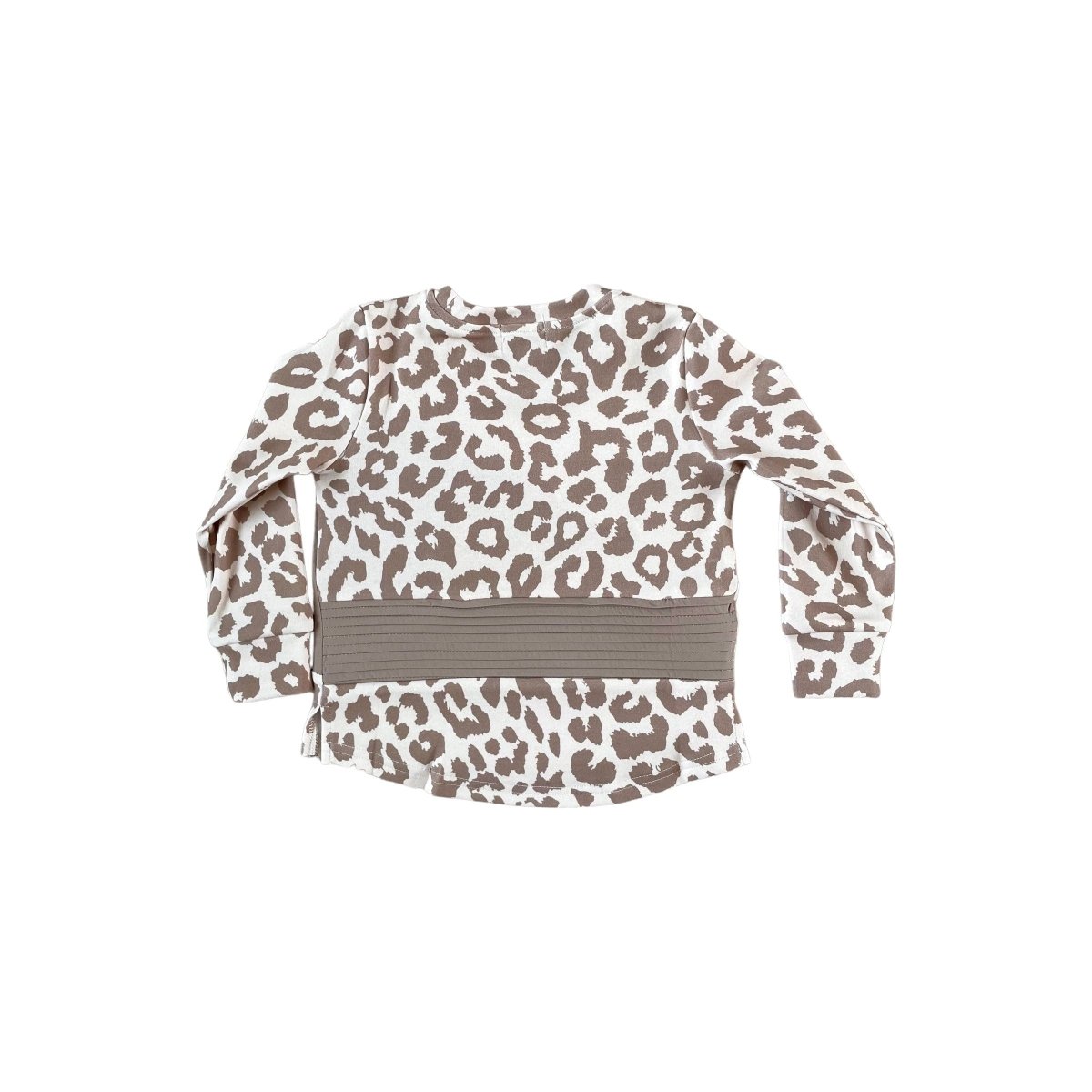 Lux Color Block Shirt- Tan Leopard - Posh Kiddos