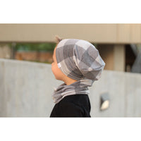 Gray Plaid Beanie