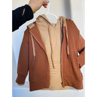 Biker Zip Up Hoodie- Cinnamon - Posh Kiddos