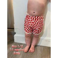 Track Swim Shorts- Red Checks - Posh Kiddos